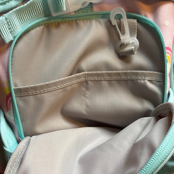 Pottery Barn Kids Pink and Mint Kids Backpack with Rainbow Design - Picture 6 of 7